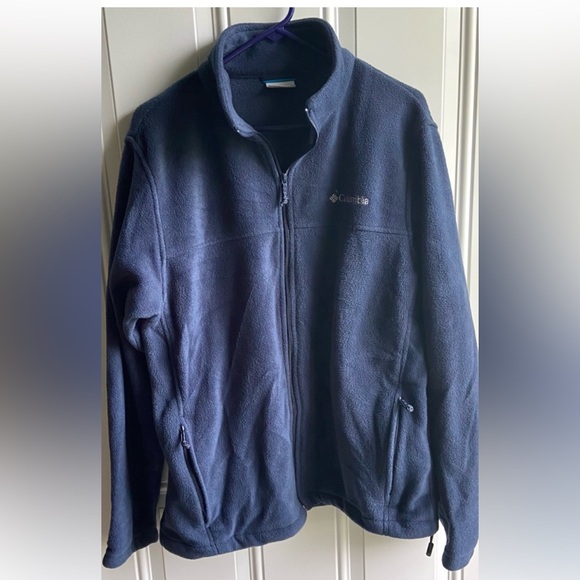 Columbia Full Zip Fleece Mens Large Blue - Picture 2 of 7